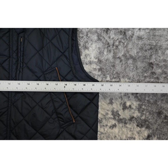 Vintage Polo Ralph Lauren Blue Quilted Corduroy Collar Full Zip Vest Jacket L - Picture 4 of 7